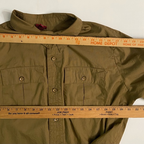 Merona  khaki brown utility shirt dress size XXL button down 100% cotton - Picture 4 of 10